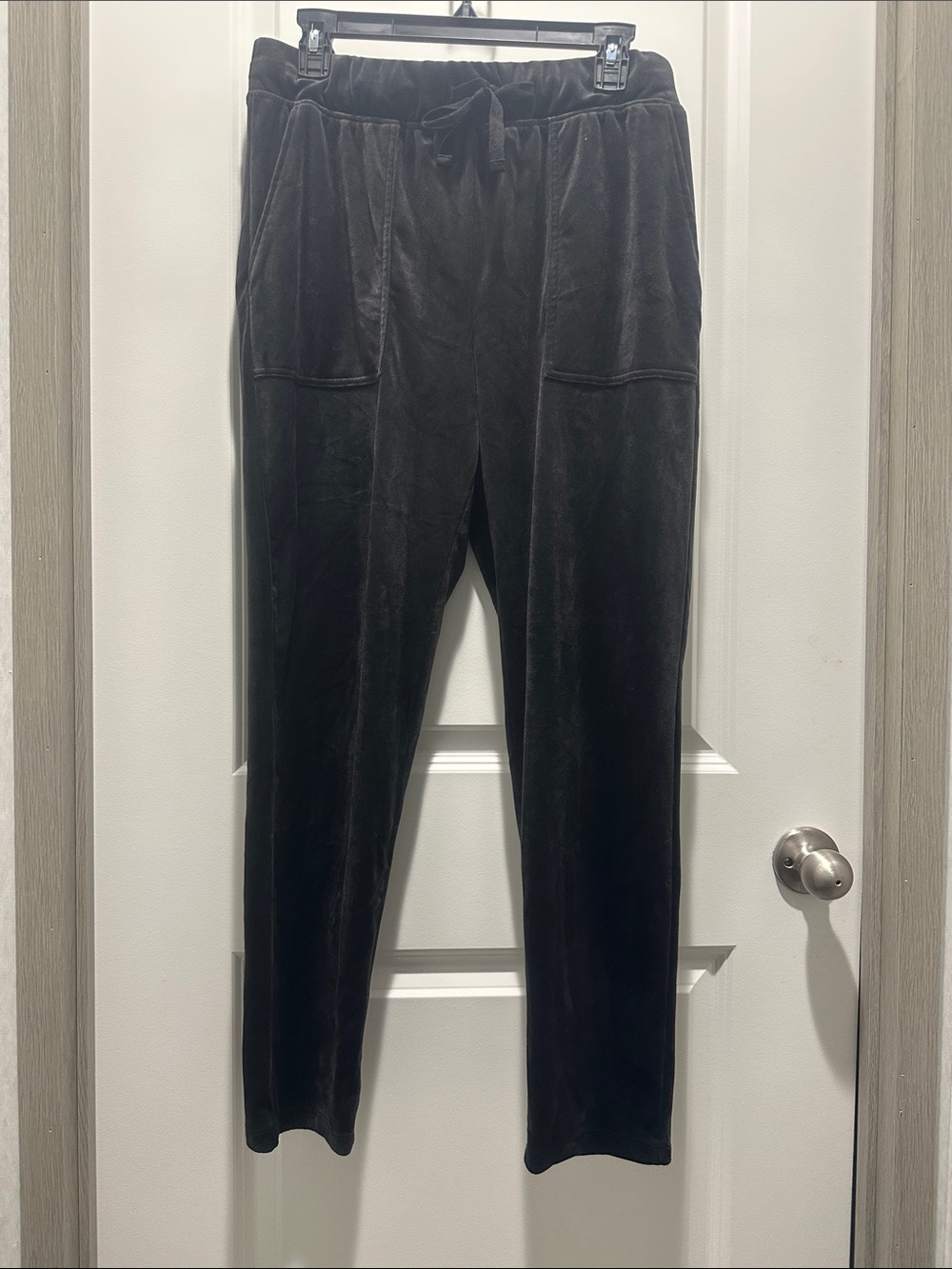 Women’s Black Velour Jogger Pants - Comfortable Everyday Wear